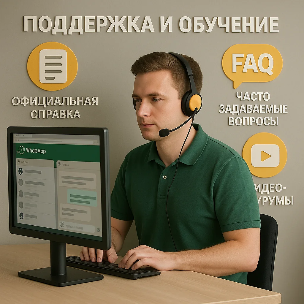 Раздел поддержки по WhatsApp Wep